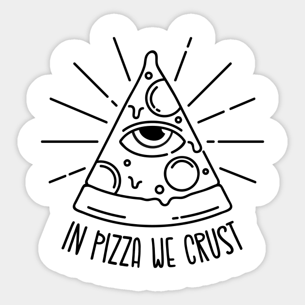 In pizza we crust Sticker by alexvanzijl